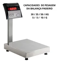 Comprar Balança comercial digital Ramuza DP padeiro 35kg com mastro 127\u002F220V grafite 33 cm x 28 cm