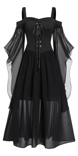Fun World Disfraz de bruja bruja para mujer, talla grande, color negro,  Negro 