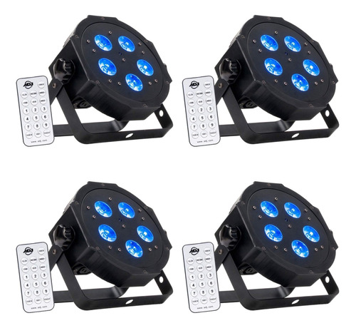 Dj Mega Hex Par Led Perfil Rgbaw + Luz Efecto Lavado 4