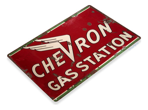 Sign  Cheveron Ga Station Petroleo Pieza Servicio Auto A287