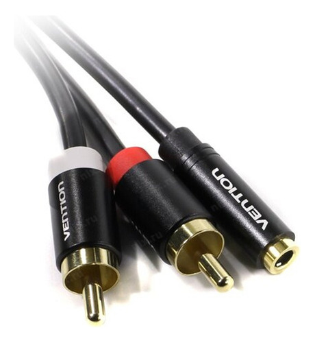 Cable Tv Pvc Mini Jack 3.5mm Hembra 2 Rca Macho 1m Pc Oro