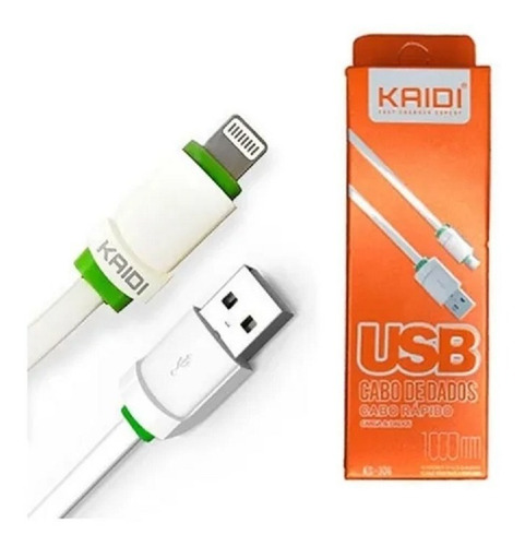 Cabo Usb Carregador 2 Metros Kaidi Para iPhone 8 Xr 11 12 13