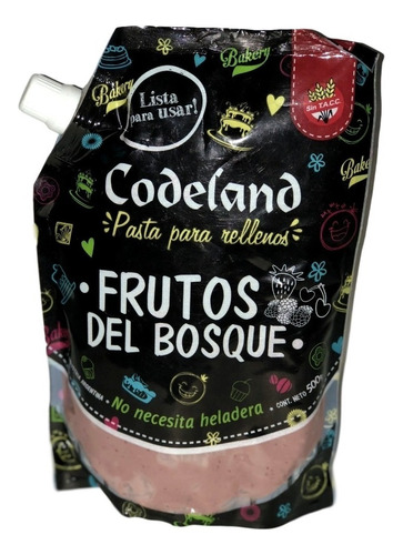 Pasta Relleno Codeland Frutos Del Bosque 500g Sin Tacc