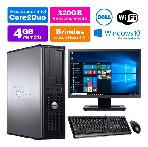 Computador Barato Dell Optiplex Int C2duo 4gb Ddr3 320gb 17w