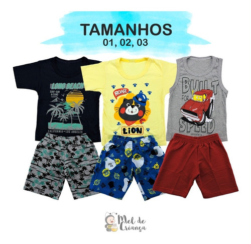Roupa Infantil Kit 3 Conjunto Menino Masculino Atacado
