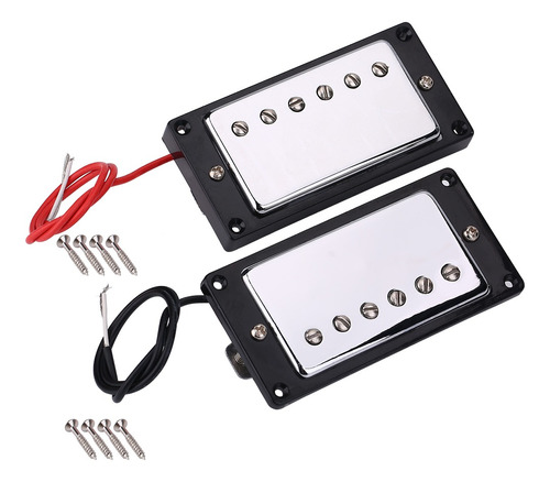 Pastilla De Guitarra, Puente Y Cuello Cromado Humbucker Set