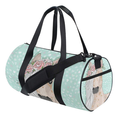 Caballo Flores Deportes Equipaje Viaje Duffle Bolsa De Gimn.