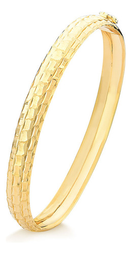 Bracelete Trabalhado De Aro Abaulado De 7.0mm Em Ouro 18k 18