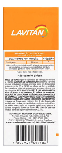 Kit 6 Lavitan Colágeno Tipo Ii Não Hidrolisado Cimed C/ 30