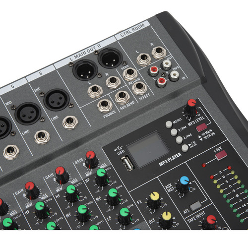 Placa De Sonido Power Mixer De 6 Canales Para Streaming