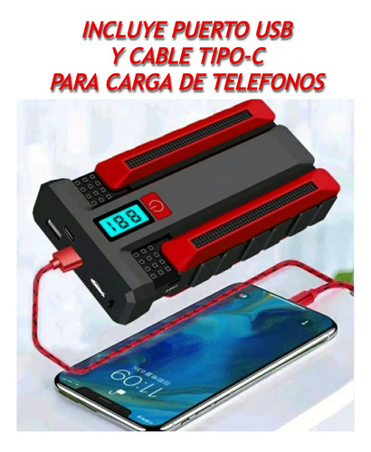 Partidor Bateria Multifuncional Recargable Digital Usb 12v