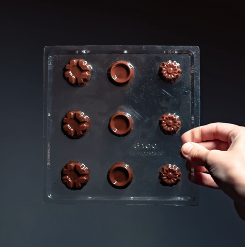 Placa / Molde De Plástico Para Bombones Redondos Chicos