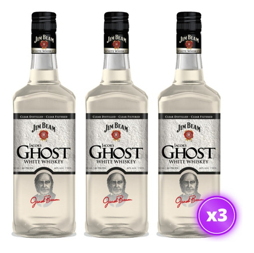 3x Whisky Jim Beam - Ghost - 750ml