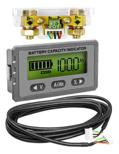 Monitor De Bateria Dc 8-100v 0-100a Medidor De Voltaje De Ba