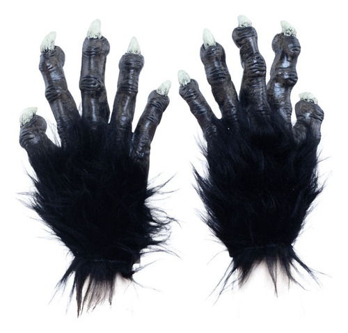 Disfraz Manos Lobo Látex Wolf Claws Deluxe Black Halloween