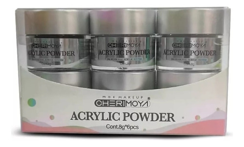 Acrylic Powder Set X 6 8g Fantasy Nude Cherimoya Uñas Esculp