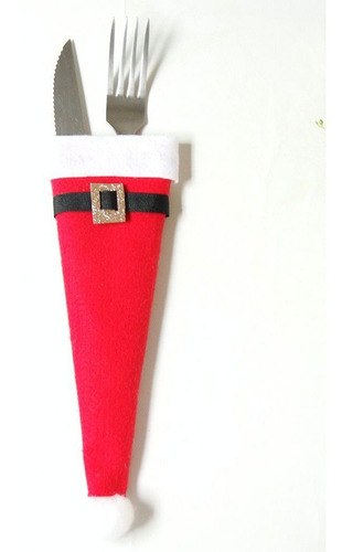 Natal Porta Talher Decoração 20 Peças Papai Noel Gorro Festa