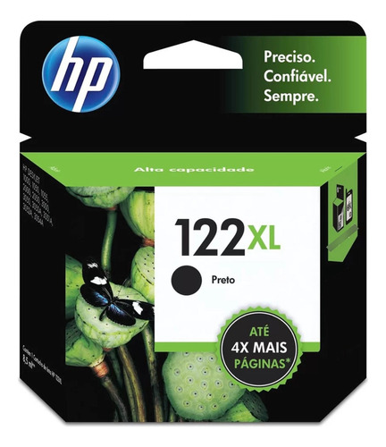 Cartucho De Tinta Hp 122xl Cor Preto/tricolor Do 6.5 Ml 2 Unidades