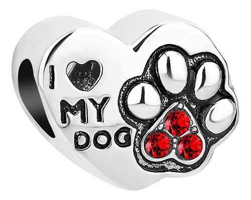 Lsxab Abalorio De Corazón Love My Dog Mom Compatible Con Pul