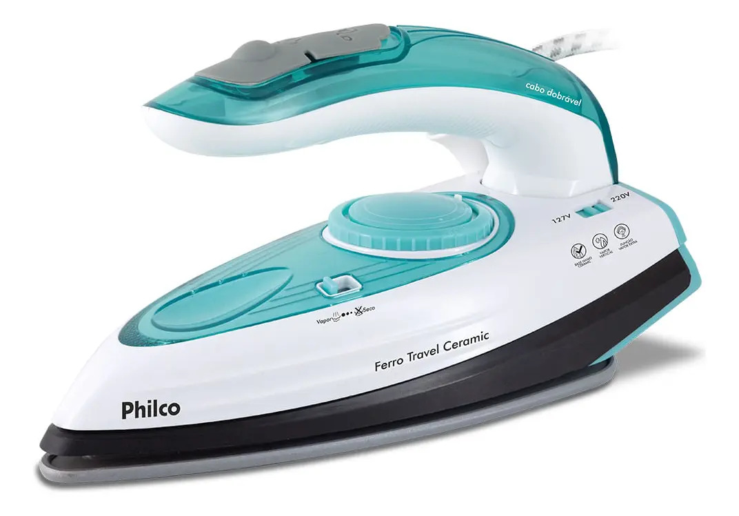 Ferro de Passar a Vapor Philco Travel Ceramic Bivolt