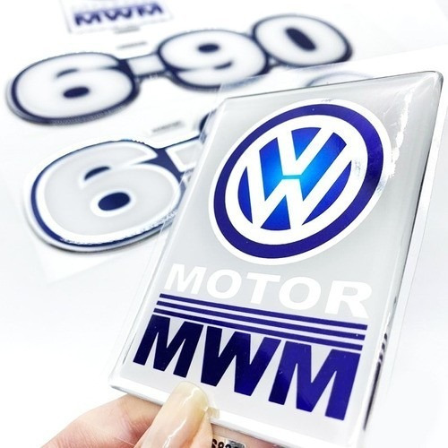 Imagem 3 de 5 de Kit Adesivos 6-90 Emblema Caminhão Volkswagen Mwm Resinado