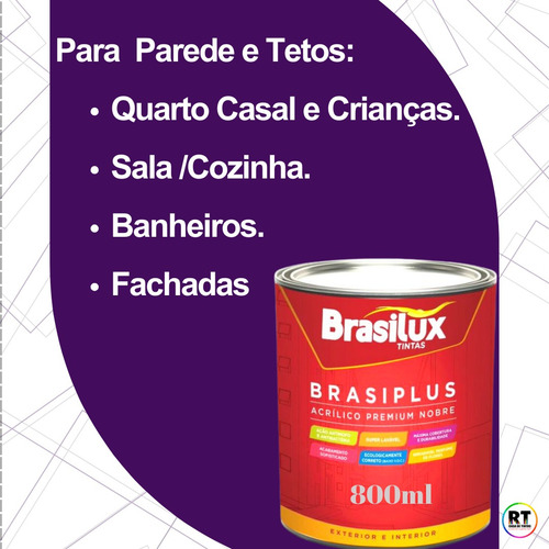 Tinta Roxo Intenso Para Parede Brasiplus Fosca 800ml