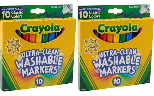 Marcadores Crayola Ultra Clean Broad Line X10un Pack X2