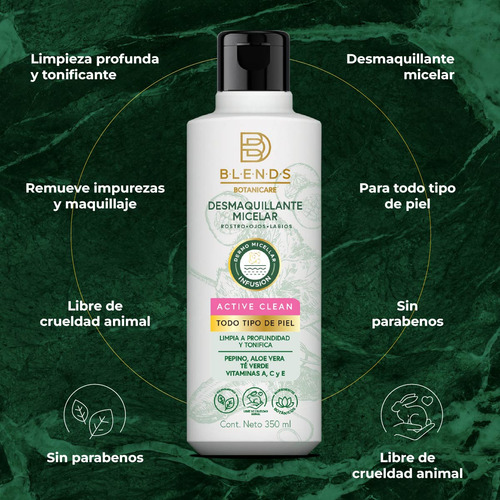 Desmaquillante Micelar Blends Botanicare Detox 350 Ml