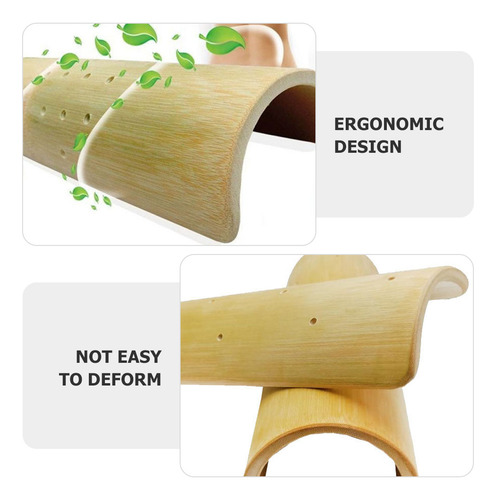 2 Piezas De Bambú Coreano Con Cuello De Almohada Madera En