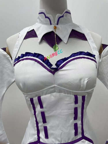 2024 Disfraz De Re Zero Emiria Cosplay Costume Re:life In A Bifferent World From Zero Emilia Cosplay Disfraz De Lolita For Mujer Que Incluye: