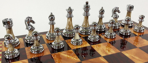Hpl Juego De Piezas De Ajedrez De Plástico Profesional Con Peso De Cromo Y Cromo Negro De 3 1/2 Pulgadas, Sin Tabla