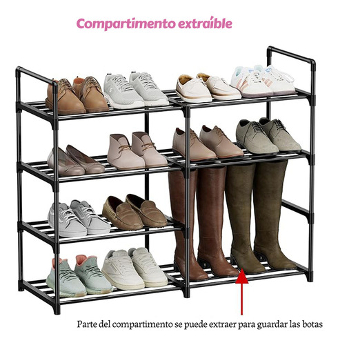 Estantería Para Zapatos De 4 Niveles De 2 Filas Para Princip