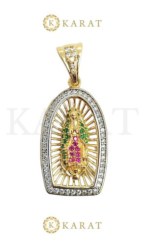 Imagen 2 de 3 de Dije Virgen De Guadalupe Oro Italiano Ley 750 18k