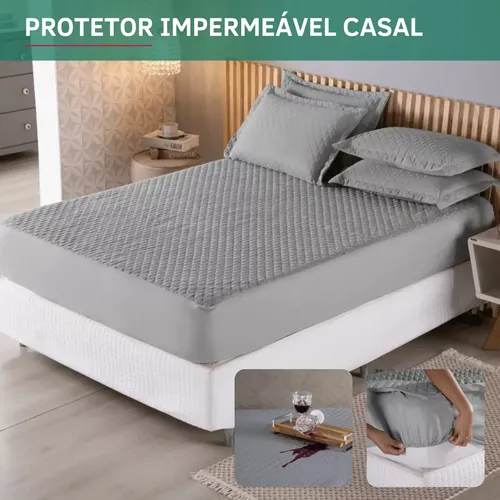 Protetor De Colchão Impermeável Casal Matelado Antiácaro Antialér...