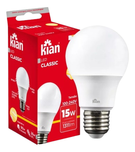 Lâmpada De Led Bulbo 9w Branca - Kian