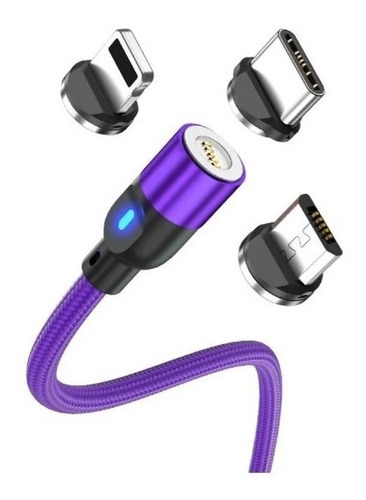 Cable Magnetico Cargador Micro Usb Tipo C 3en1 Compat iPhone