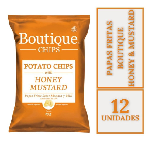 Papas Fritas Boutique Chips Mostaza Y Miel X 12 X 65g.