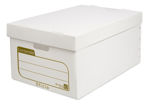 Caja Para Archivo Muerto T/ Oficio Plástico C/6 Pzas Color Blanco