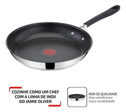 Frigideira Aço Inox Com Indução Tefal Jamie Oliver 28cm