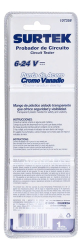 2 Piezas Probador De Voltaje Corriente Directa 0-24 V Neón