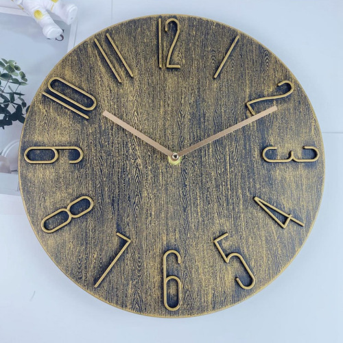 Reloj De Pared Moderno, Reloj De Pared Silencioso Oro Bronce