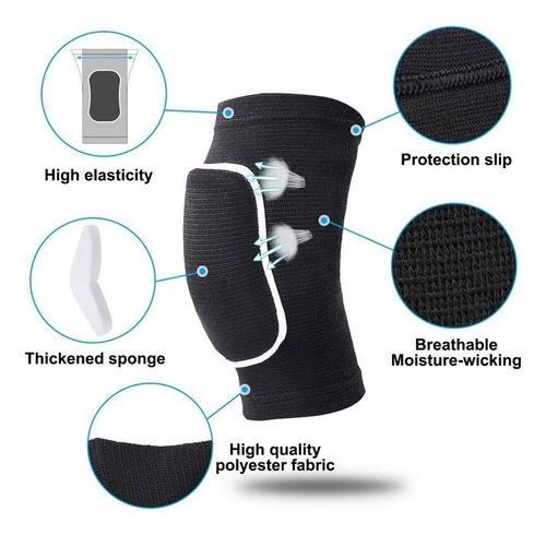 Rodillera Elástica Con Protección Para Deportes Volley Par