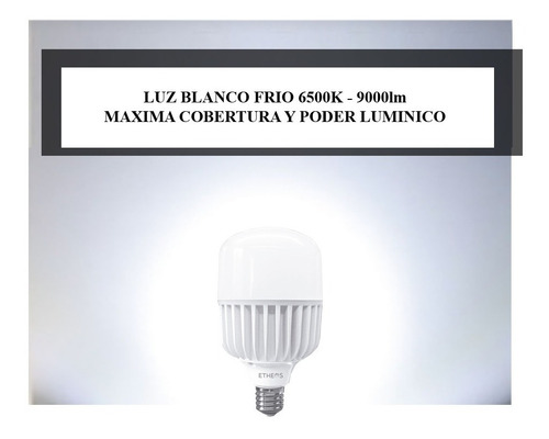 Imagen 4 de 10 de Lampara Led Alta Potencia 100w Galponera E40 Fria 9000lm