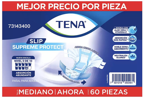 Tena Pañal para adultos descartables Mediano 60pz