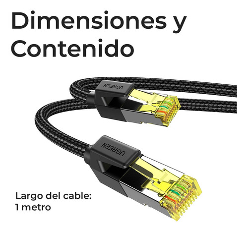 Cable De Red Ugreen Ethernet Cat 7 Rj45 Redondo Trenzado 1m