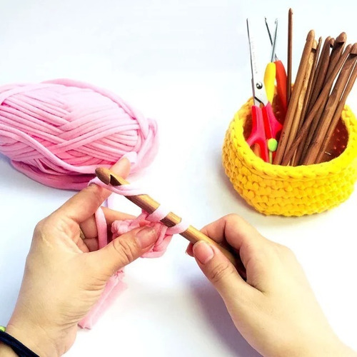 Imagen 3 de 4 de Set De 12 Crochet De Bambú Carbonizado, De 3mm A 10mm