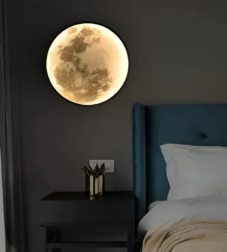 Aplique Pared Luna 3d Lámpara Led Techo Decoración Jhn