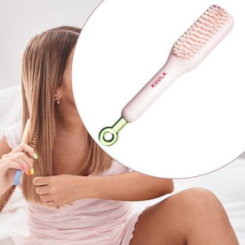 Cepillo De Pelo Autolimpiante Multiusos Para Mujer Rosa