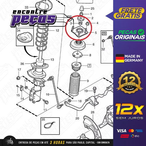 Coxim Amortecedor Dianteiro Volvo Xc90 2.9 T6 2002-2006