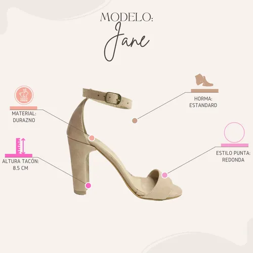 Zapatilla Mujer Tac n Cuadrado Pulsera Tobillo